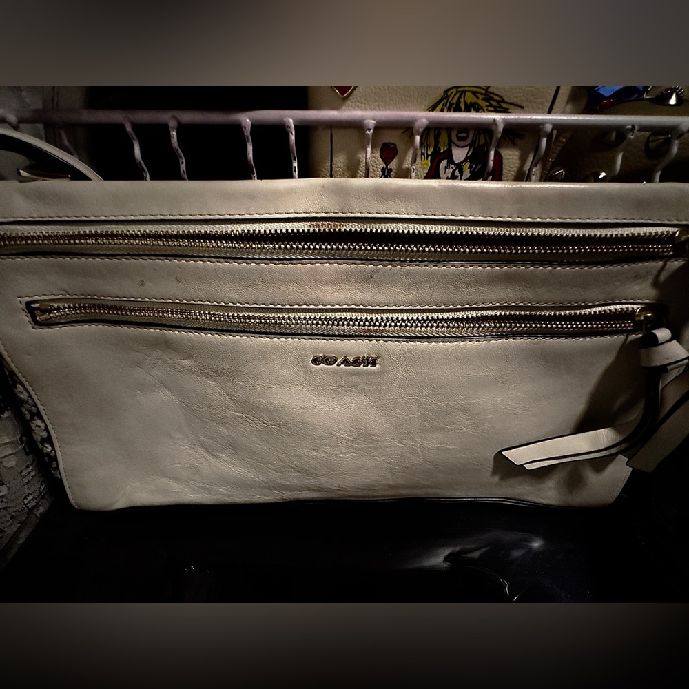 Coach Madison Double Zipper Python Large Clutch - image 3